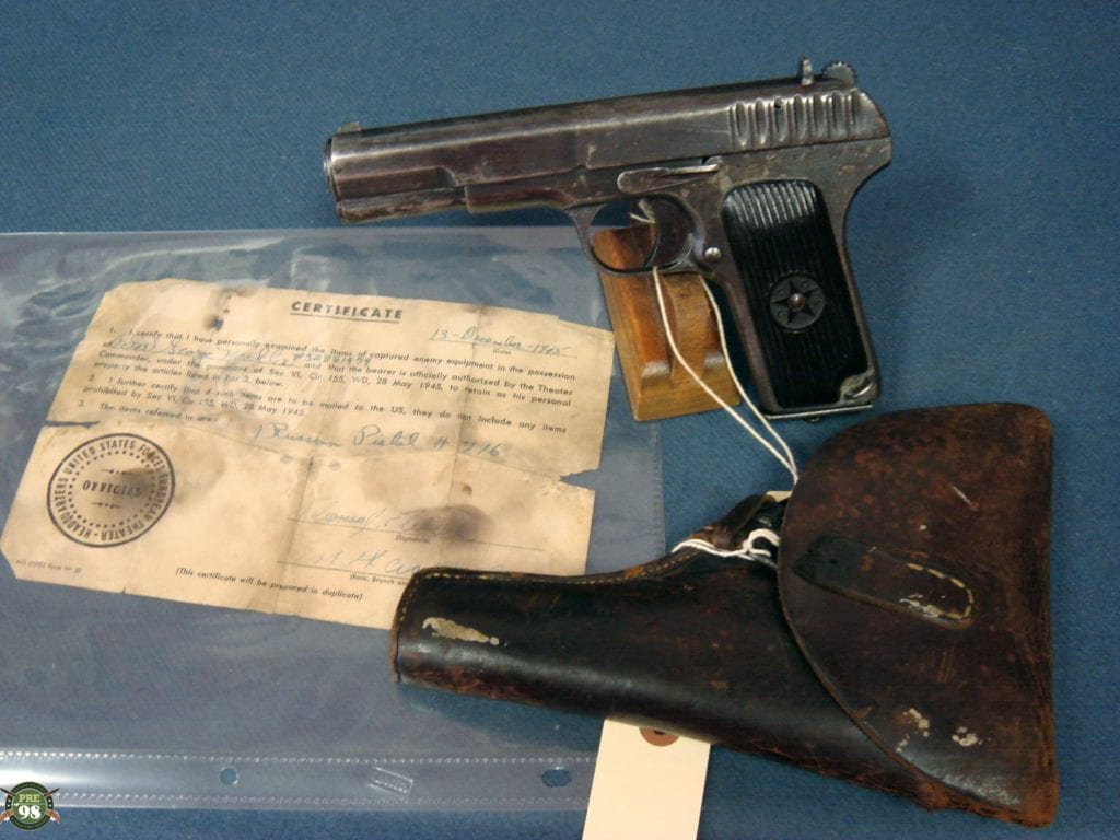 sold TT 33 TOKAREV 1939 DATED, MATCHING MAG, CAPTURE PAPERS - Pre98 ...