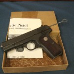 SOLD COLT 1903 "US PROPERTY" MINT NEW UNFIRED IN THE BOX...DEC 1944....SOE ISSUED BRITISH PROOFED