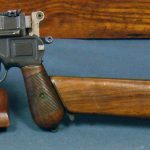 SOLD PRE WAR COMMERCIAL MAUSER C96 BROOM HANDLE PISTOL WITH THE ORIGINAL MATCHING STOCK