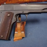 SOLD US WW2 ITHACA 1911A1 PISTOL AUGUST 1943 PRODUCTION.....WITH RARE MARKED SLIDE.....VERY SHARP!