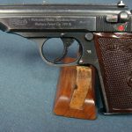 SOLD WALTHER PP....RARE POLICE "EAGLE C" MARKED.....MILLED FINISH... WITH RED GRIPS......NICE!