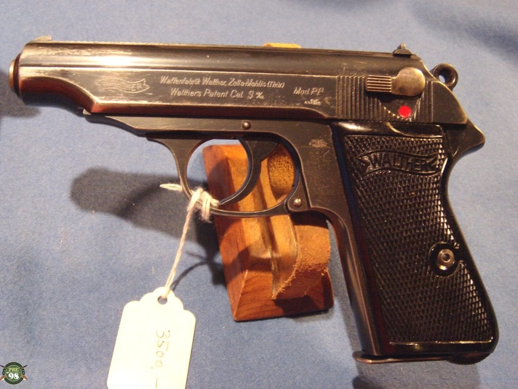 Sold WALTHER PP VERY RARE 9m/m BOTTOM RELEASE WAFFENAMTED - Pre98 Antiques