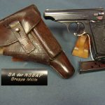 SOLD RARE WALTHER PP PISTOL....SA MARKED "GRUPPE MITTE"....FULL SA MARKED RIG.....MINT!