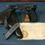 SOLD "THE UNICORN" 1939 P.38 HOLSTER........WALTHER 1ST VAR. ZERO SERIES P.38 PISTOL.......HIDDEN EXTRACTOR......CAPTURE PAPERS.......VERY SHARP!