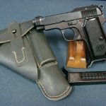 sold EXCEPTIONAL 1935 BERETTA PISTOL..... "4UT" MARKED BLANK SLIDE VARIANT...FINAL PRODUCTION 1945 GERMAN ARMY ISSUED...MINT NEW FULL RIG!