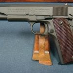 SOLD EXCEPTIONAL US WW2 COLT 1911A1 US ARMY PISTOL MAY 1942 PRODUCTION....WB CARTOUCHED... MATCHING SLIDE....MINT CRISP!!!