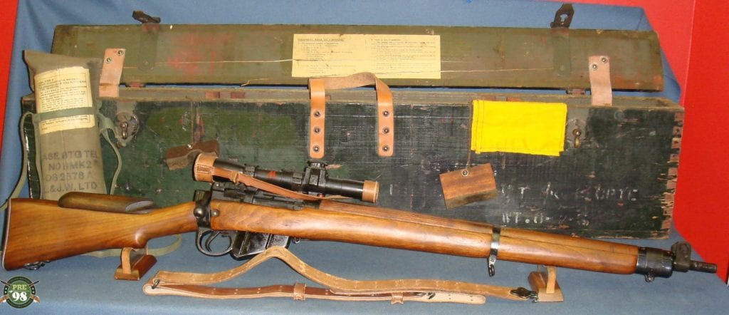 SOLD EXCEPTIONAL BRITISH 1945 NO.4T LEE ENFIELD SNIPER RIFLE