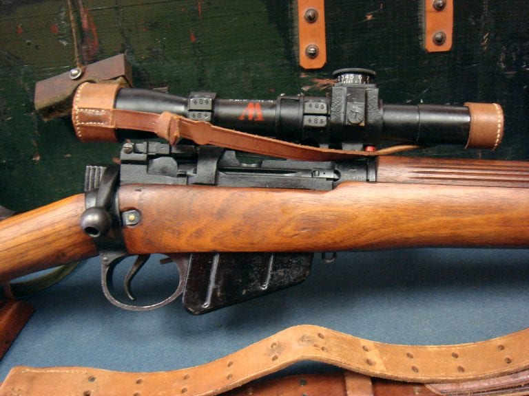 SOLD EXCEPTIONAL BRITISH 1945 NO.4T LEE ENFIELD SNIPER RIFLE.....WITH