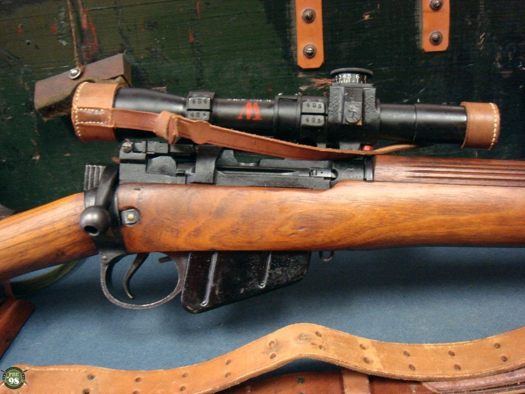 SOLD EXCEPTIONAL BRITISH 1945 NO.4T LEE ENFIELD SNIPER RIFLE..WITH  MATCHING SCOPE AND MOUNT & SCOPE CASE.MINT STUNNING!!! - Pre98  Antiques
