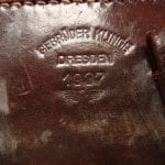 H-167 1937 Gebruder Klinge made red Cordovan Hardshell German Army Luger Holster.... nice!