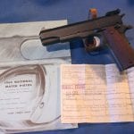 SOLD MINT CRISP DOCUMENTED 1963/64 1911A1 NATIONAL MATCH PISTOL