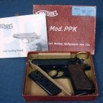 SOLD CIRCA 1958 WALTHER PPK-L LIKE NEW IN BOX! RARE DURAL FRAME
