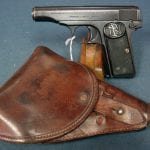 SOLD JAPANESE WW2 FN MODEL 1910 PISTOL..... RARE KANJI MARKED......WITH FANTASTIC JAPANESE HOLSTER..... VERY SHARP!