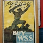 SOLD RARE ORIGINAL US WW1 WAR-SAVINGS STAMPS LITHOGRAPH POSTER......"FOR VICTORY"....FRAMED