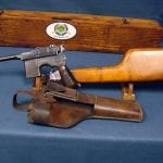 SOLD GERMAN WW1 1914 MAUSER C96 BROOMHADLE PISTOL..... FULL MATCHING RIG......ARTILLERY OFFICER NAMED!!!