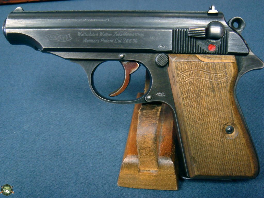 SOLD WALTHER PP VERY LATE 1944 PRODUCTION WAFFENAMTED WITH WOOD GRIPS ...