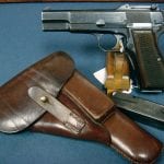 SOLD NAZI TANGENT SIGHT HIGH POWER PISTOL.....WaA140 PROOFED....FULL RIG WITH RARE epf 1942 DATED HOLSTER.....MINT!