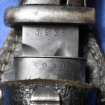 SOLD H-350 1937 Coppel made matching K98k Bayonet with Frog.......Very Sharp!