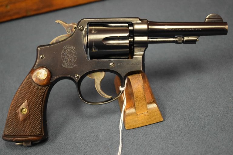 Sold Us Ww2 Issue Smith And Wesson Mandp Pre Victory Model 38 Special Revolver 3 1942