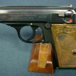 SOLD EARLY PRODUCTION WALTHER PPK PISTOL......CROWN N COMMERCIAL WITH 90 DEGREE SAFETY VERY SHARP!