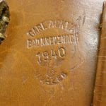 sold - MINT CONDITION 1940 DATED CARL ACKVA MADE TAN TROPICAL / LUFTWAFFE HARDSHELL LUGER HOLSTER