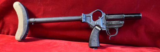 MON JUL 21, VERY RARE ayf42 ERMA KAMPF PISTOLE Z, WITH ULTRA RARE SHOULDER STOCK, RARE RIFLED FLARE/GRENADE LAUNCHING FLARE PISTOL - Image 3