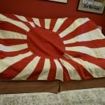 SOLD  FANTASTIC MULTI PIECE JAPANESE NAVAL BATTLE FLAG........SIZE APPROPRIATE FOR A SUB OR DESTROYER 46in  X 74in