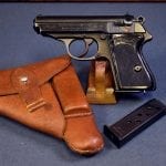SOLD SCARCE LATE WAR 1944 PRODUCTION LIGHTWEIGHT DURAL FRAME WALTHER PPK PISTOL......FULL RIG!