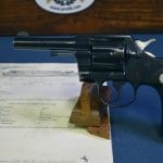 SOLD US WW2 COLT OFFICIAL POLICE VERY RARE 1942 GOVERNMENT ISSUE 4 INCH BARREL.......SHIPPED TO TANK PLANT IN OHIO