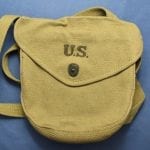 SOLD H-430 US  EARLY WWII Thompson SMG Drum Magazine pouch marked RUSCO