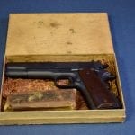 SOLD US WW2 FACTORY NEW IN THE ORIGINAL BOX.....ITHACA 1911A1 PISTOL.... 6/1944 ARMY AIR CORPS ISSUED!!!