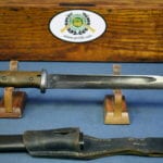 SOLD cof 43 Coded (Carl Eickhorn) K98k MATCHING BAYONET WITH FROG......CRISP!