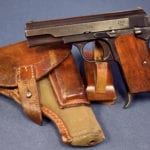 SOLD LUFTWAFFE ISSUED JHV41 FEMARU PISTOL WITH 1 MATCHING MAG & 1941 TROPICAL LUFTWAFFE HOLSTER…..VERY SHARP!