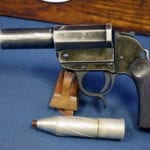 SOLD VERY RARE 1941 WALTHER KAMPF PISTOLE Z, RARE RIFLED GRENADE LAUNCHING FLARE PISTOL WITH GRENADE!