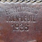 SOLD H-812 MINT ULTRA RARE LIGHT BROWN 1936 FR&K. VOEGELS, KOLN-DEUTZ MADE HARDSHELL LUGER HOLSTER