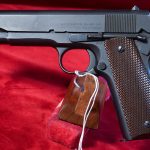 SOLD EXCEPTIONAL & STUNNING, VERY RARE, MARCH 1943 PRODUCTION 1ST SLIDE LOGO REMINGTON RAND 1911A1, VERY EARLY DU-LITE FINISH, MINT NEW!