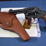 SOLD LATE PRODUCTION JAN, 1945 US NAVY ISSUED SMITH & WESSON VICTORY REVOLVER & HOLSTER...WITH FACTORY LETTER TOO!!!