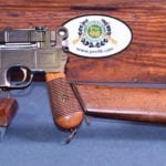 sold - MAGNIFICENT CIRCA 1901 MAUSER C96 LARGE RING "BROOMHANDLE" PISTOL WITH ORIGINAL MATCHING STOCK!!!