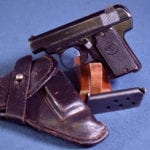 SOLD VERY RARE GERMAN AKAH MARKED NEW MODEL MELIOR 6.35MM PISTOL.....FULL RIG....VERY CUTE LITTLE NAZI USED PISTOL!!!