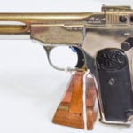 Sold - SCARCE FN MODEL 1900 PISTOL, DOCUMENTED WITH FN LETTER, FACTORY NICKEL FINISH, SHIPPED JULY 1, 1913 TO ADOLF FRANK Co, HAMBURG, MINT!
