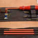 SOLD  VERY RARE PRE WW2 AKAH RIFLE,PISTOL & SHOTGUN CLEANING KIT IN MINT LEATHER CASE!