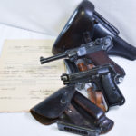 SOLD FANTASTIC PAIR OF PISTOLS ON THE SAME CAPTURE PAPERS, A MINT CRISP 1940 42 CODE P.08 LUGER & A NAZI 4UT BERETTA MODEL 1935 WHAT A FIND!