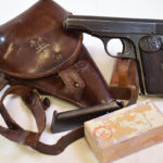 SOLD   JAPANESE WW2 FN MODEL 1910 PISTOL, FULLY RIGGED OUT WITH FANTASTIC JAPANESE HOLSTER & BOX OF AMMO! END OF SUMMER SALE!