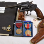 SOLD  US WW2  US NAVY SMITH & WESSON VICTORY MODEL REVOLVER & HOLSTER, DOCUMENTED NAVAL AVIATION RADIOMAN ISSUED WITH MEDALS VERY SHARP!