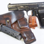 SOLD THUR MAR 5, WW2 SOVIET RARE EARLY 1936 TT-33 TULA TOKAREV PISTOL, WITH MATCHING MAG, FULL RIG IN GERMAN MODIFIED HOLSTER, SHARP!