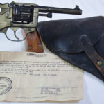 SOLD  FRENCH Mle 1892 “LEBEL” REVOLVER 1924 DATED WITH HOLSTER & CAPTURE PAPERS, SHARP!