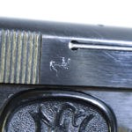 SOLD, ULTRA RARE AKAH "POLICEMAN" RETAIL LOGO MARKED NAZI OCCUPATION FN 1922 PISTOL, MINT SHARP!