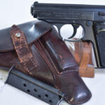 SOLD  EXCEPTIONAL, VERY LATE WAR PRODUCTION SS CONTRACT WALTHER PPK PISTOL, FULL RIG #'D TO THE PISTOL, MINT CRISP!
