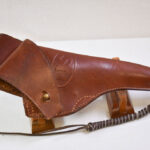 SOLD , SCARCE US WW2 SEARS SADDLERY RIGHT HAND HOLSTER FOR THE M1917 .45ACP REVOLVERS, MINT!