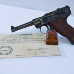Sold - GERMAN ARMY 1938 S/42 CODE P.08 LUGER PISTOL, MINT & STILL WITH CAPTURE PAPERS!